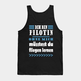 Pilotin Flugzeug Fliegen Mädchen Reisen Spruch Tank Top